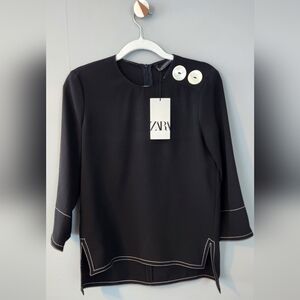 NWT Zara blouse. Black. XXS. Goth Whimsygoth Witchy Gift Gifting
